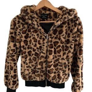 Love Tree Animal Print Faux Fur Jacket